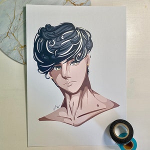 Impresión de anime de cabello gris / Impresión casera / Arte de manga y anime