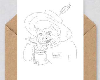 jacobiancards | 'Bum Crumbs' | 7x5 Roligt handgjort gratulationskort | Konstiga kort för konstiga människor | Mörk humor | 029