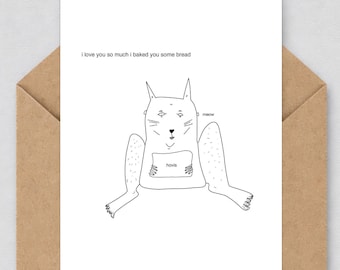 jacobiancards | Jag älskar dig så mycket | 7x5 Roligt handgjort gratulationskort | Konstiga kort för konstiga människor | Mörk humor | 020