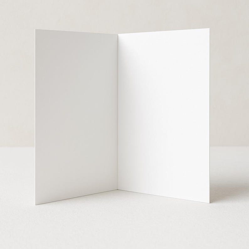 A blank white card or cardstock is shown in the image.