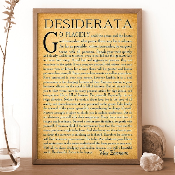 Desiderata Poster - Etsy