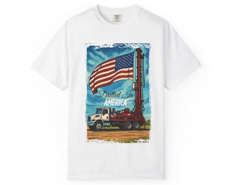 American Water Well Driller Shirt, Patriotic Rig Crew Tee, USA Flag Water Well Crew Shirt, Blue Collar Tradesman Gift, Pump Tech Rig Shirt