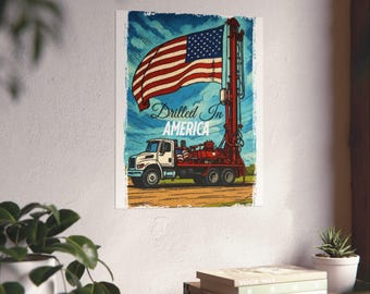 Vertical Water Well Drilling Poster - Matte Poster, Home Wall Art, Office Decor, Gift for Geologists, Earth Day Print