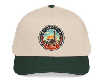Water Well Crew Hat, Retro Driller Badge Cap, Custom Est. Year, Water Well Driller Gift, Rig Crew Baseball Hat