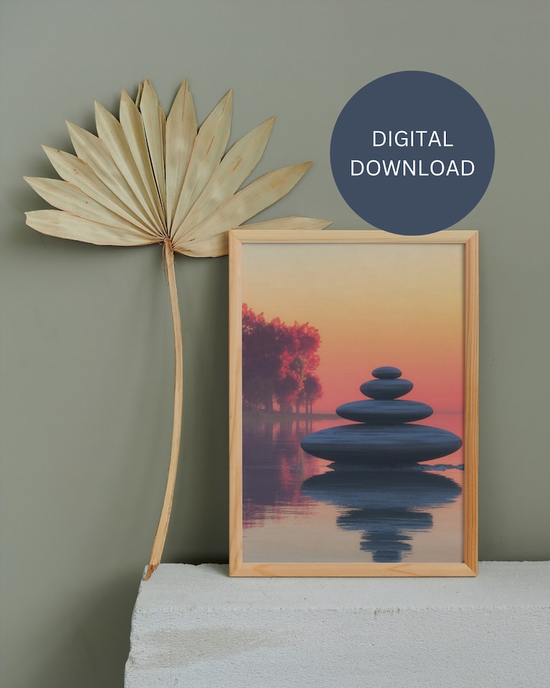 Zen Wall Decor Printable Zen Wall Art reflection Etsy