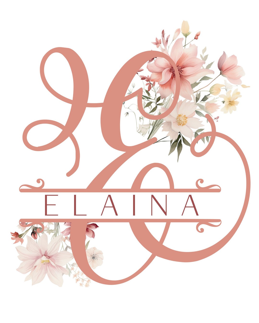 Wildflower Custom Name Nursery Digital Print Set Above Crib Wall Art