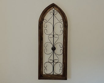Huge Cast Iron Victorian Skeleton Key - Cathedral/Medieval Style, Rustic Patina Finish