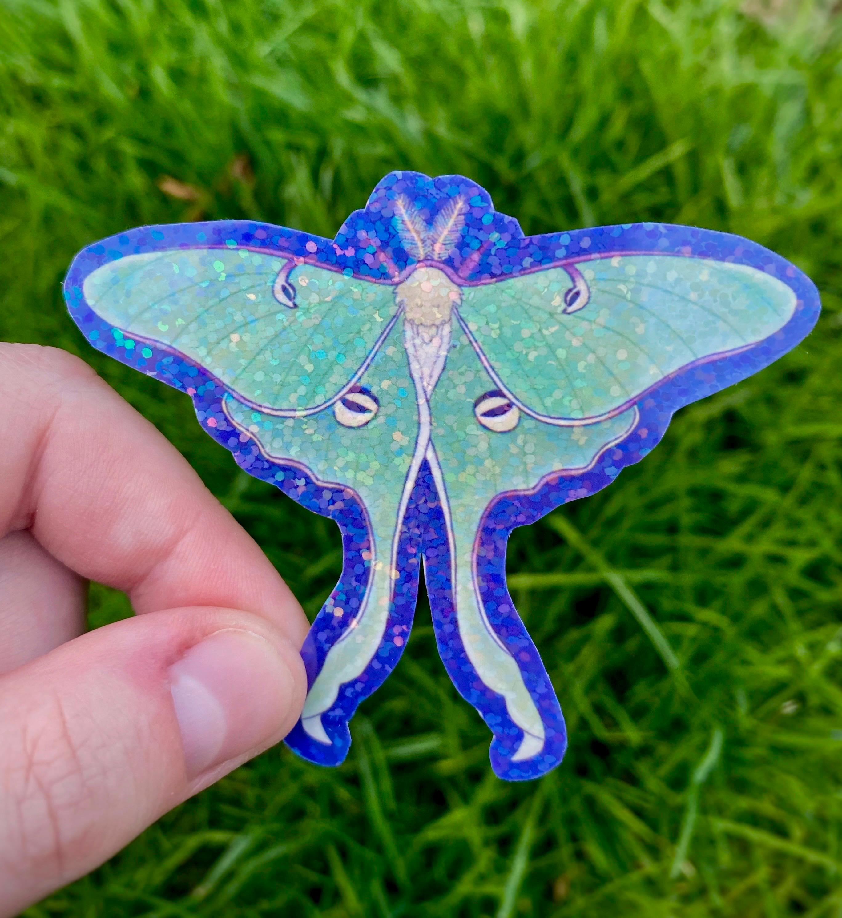 Luna Moth Holographic Sticker - Etsy