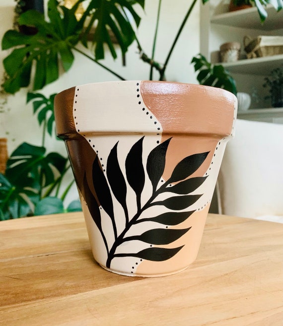 Imprint Painted Ceramic Planters