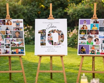 10th Birthday Sign & Photo Welcome Poster: Editable Canva Template for Double Digits Party Decoration