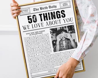 50 Things We Love About You: 50th Birthday, Anniversary, Wedding, Christmas (Digital Download)
