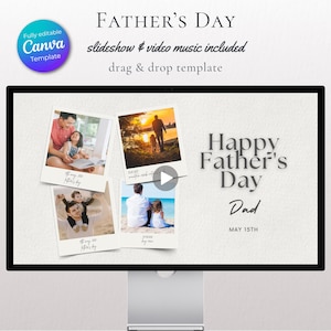 Vatertag Slideshow Video Vorlage Canva, Last-Minute-Geschenk für Vater, Bestes Geschenk für Vater, Sofort-Download, Fotogeschenk zum Vatertag