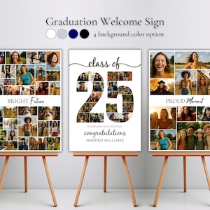 Graduation Photo Collage Poster: Class of 2025 Welcome Sign (Digital Download)