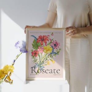 Inspirierende Zitate Poster Blume Roseate WallArt Print, Innendekoration, Boho Print, magische Natur Print, digitaler Download
