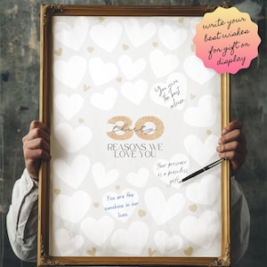 30 Reasons We Love You Guestbook Poster - 30th Birthday,30 Things We Love About You, Gifts for Her/Him, 30th Birthday Decor Digital Download