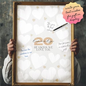 20 Reasons We Love You Guestbook - 20th Birthday, 20 Things We Love About You, Gifts for Women Men, 20th Birthday Decorations for Her Him