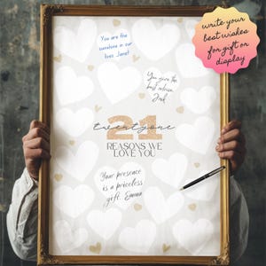21 Reasons We Love You Guestbook- Printable Gift, Party Sign Poster, 21 Year Old Birthday Party Sign, Personalized Digital Download