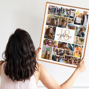 18th Birthday Photo Collage Poster: Editable Canva Template (Digital Download)