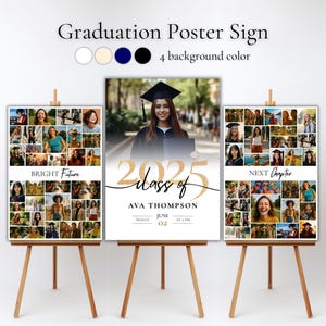 Graduation Photo Collage Board Welcome Sign Set Template, High School University Party Celebration Poster, Graduation Gift for Class of 2025