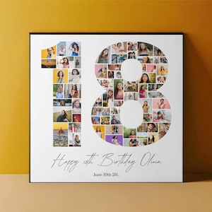 18th Birthday Photo Collage Gift: Editable Canva Template (Digital Download