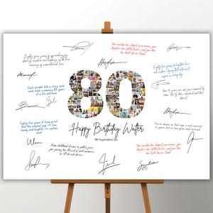 80th Birthday Photo Collage Template: Customizable Keepsake Gift (Digital Download)