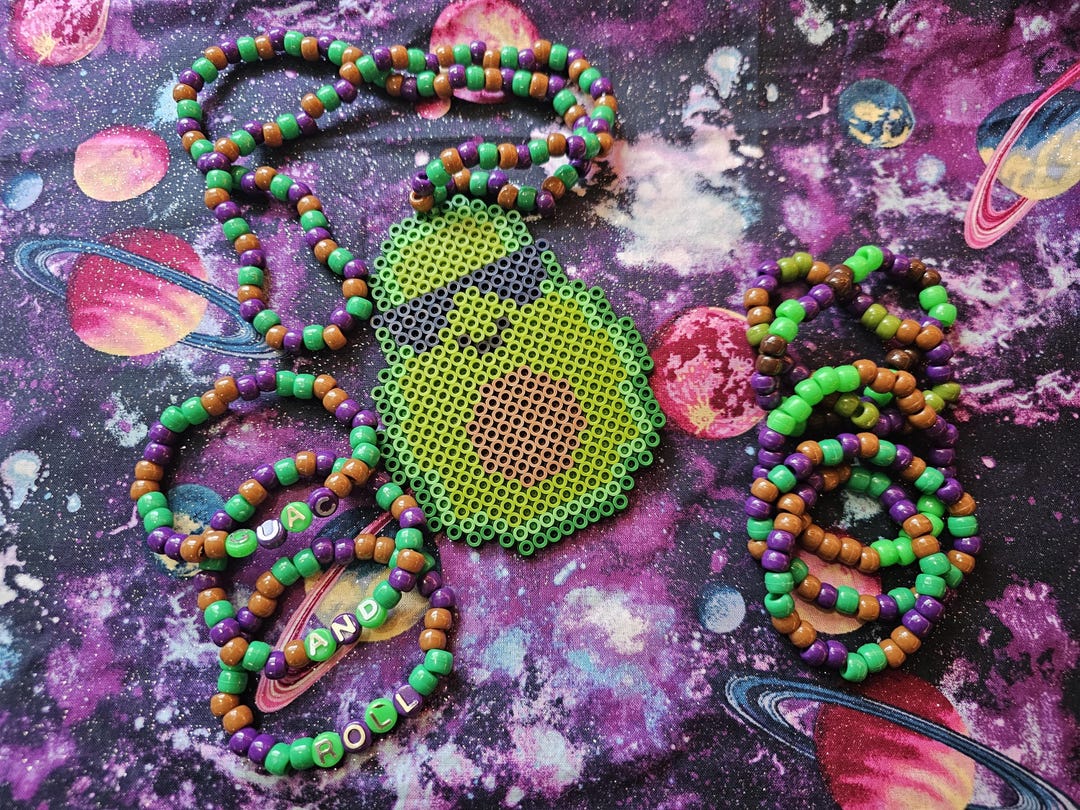 Rave Ready Kandi Necklace Avocado Attitude - Etsy