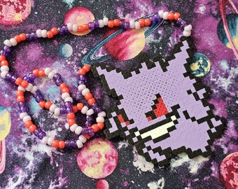 Rave Ready Kandi Necklace Pixel Ghost Gengar