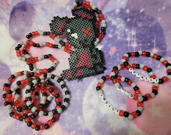 Rave Ready Kandi Necklace Goth Broken Plush Necklace
