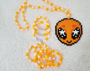 Rave Ready Kandi Halsband Orange Kawaii Raver Rymdali