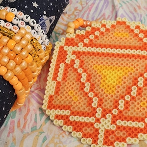 Rave Ready Kandi ODESZA Inspired Orange Geometric Symbol Necklace and/or bracelet Bundle