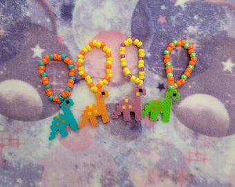 Fun Kandi Trading Singles – Kandi Bracelet with Kawaii Dino Charm
