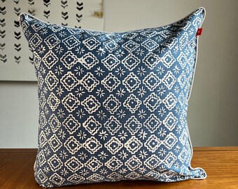 Indigo Mix & Match Ginger Batik Pillow Cover, Throw Pillow, Cotton, 20x20, Home Decor, Toss Pillow