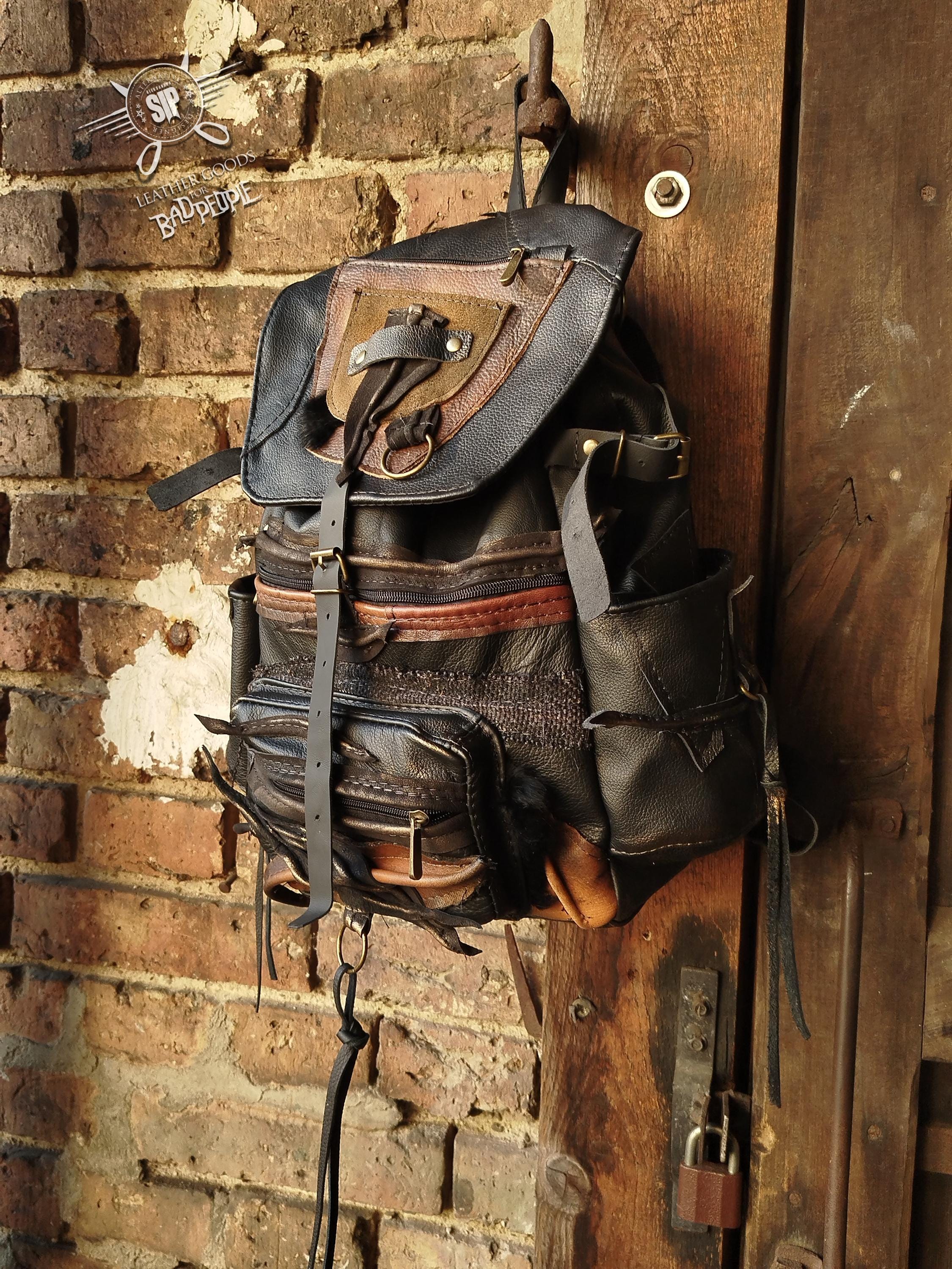 Brown Leather Backpack with Lace Detail Buy Aleks Leather Backpack | Handcrafted | Latico Leathers main image 2