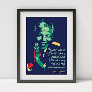 Nelson Mandela, Nelson Mandela print, Nelson Mandela poster, Nelson Mandela quote, Mandela art, quote poster, typographic poster