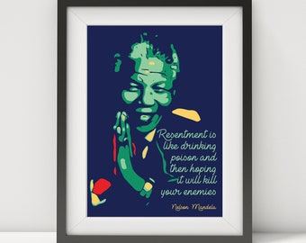 Nelson Mandela, impression Nelson Mandela, affiche Nelson Mandela, citation Nelson Mandela, art Mandela, affiche citation, affiche typographique