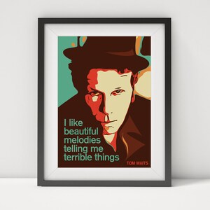 Tom Waits poster, jazz poster, music poster, prints, pop art, wall art