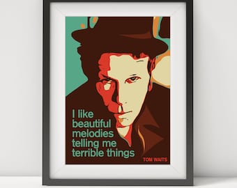 Tom Waits Poster, Jazz Poster, Musik Poster, Drucke, Pop Art, Wall Art