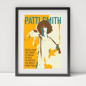 Patti Smith poster, muziek poster, prints, pop art, aangepaste kunst aan de muur