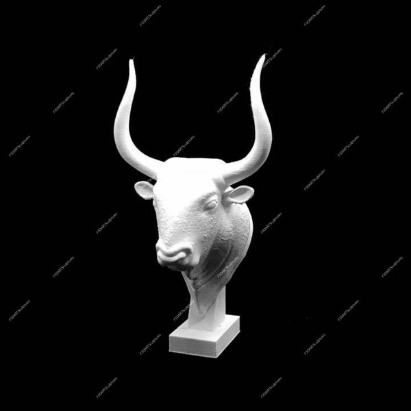Bull's head rhyton | #romanart #pope #Decor #classicart #sculpture #bust #Art #mythology #stl | Different Color & Size Option |
