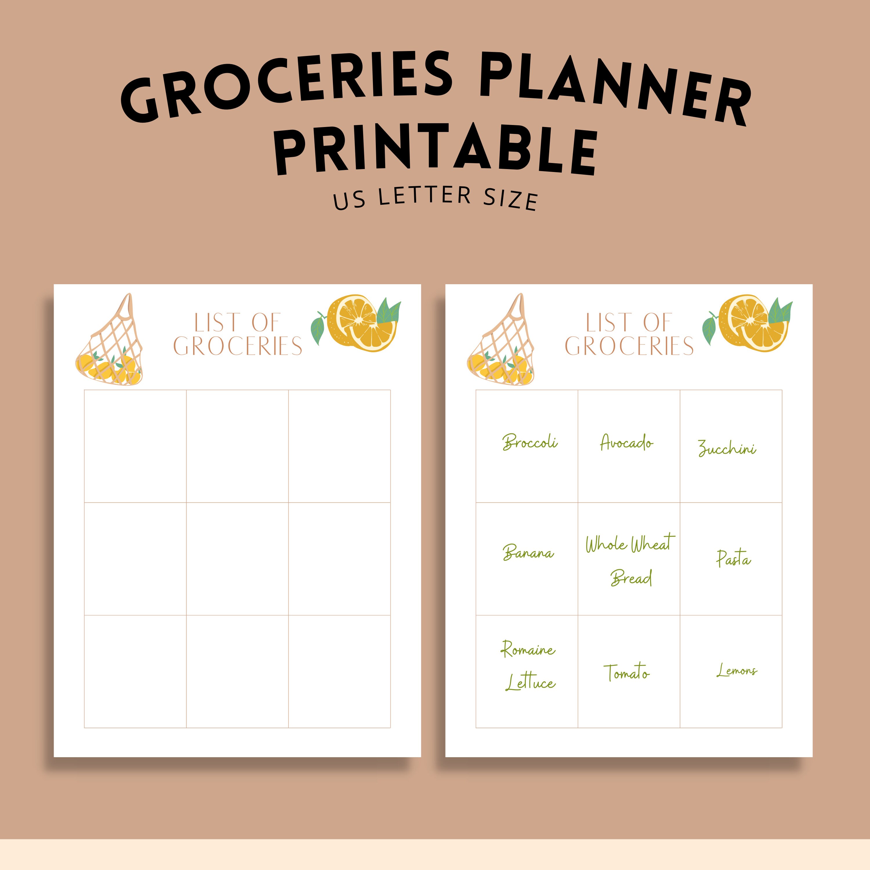 Meal Planner Printable- Printable Grocery List- Weekly Meal Planner - Etsy