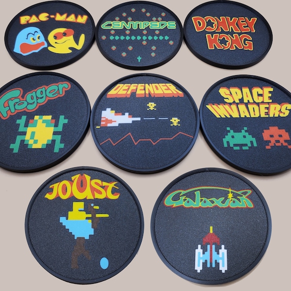 Retro Coasters (Commodore, Atari, Apple, Pacman, Frogger, Space Invaders, Legend Zelda, Super Mario, Minecraft, X-Box, Nintendo) & many more
