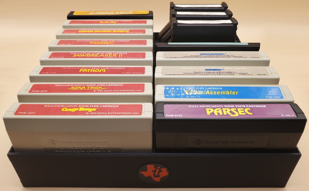 Texas Instruments Ti-99/4a Cartridge Holder and Storage Tray - 16 Slots ...