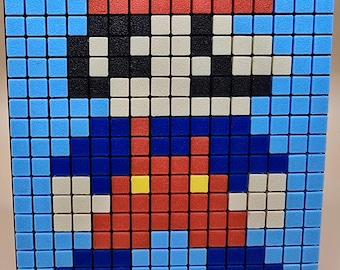 Retro Pixel Art Puzzle: 256-Piece Set with Stand & Tool