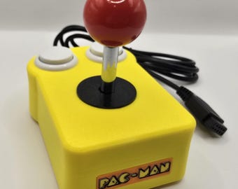 Pac-Man themed Atari Compatible Arcade Joystick (Sanwa Style, 4-Way)
