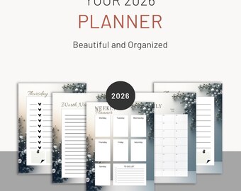 2026 Printable Planner | Monthly, Weekly & Daily Pages |