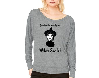 Witchy Woman "Witch Switch" Long-Sleeve Off Shoulder T-Shirt