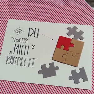 handgemachte Karte zum Valentinstag | minimalistisch nicht kitschig in 3D für Liebe und Freundschaft mit Handlettering