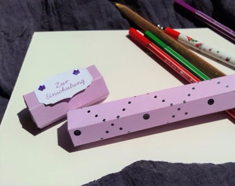 Paper pencil box handmade | School enrollment, start of school, first graders, children, pencil box, pencil packaging