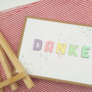 Dankeskarte handgemacht | als Dankeschön für Freundin, Kollegin, Frau, Mann, Freund, mit Pastellfarben
