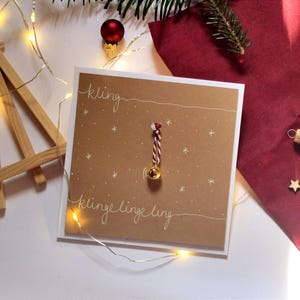 Weihnachtskarten-Set handgemacht | 3D-Karte mit Glöckchen für Kunden, Firmen, Mitarbeiter, Unternehmen, Team, Großbestellung